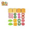 Children Playing Tasty Sandwich Making Wooden Kitchen Toy